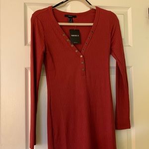 Forever 21 Ribbed Button Up Dress